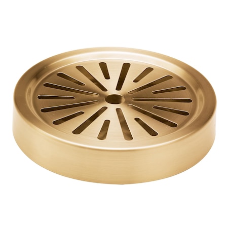 Service Ideas Round Drip Tray, 6" diamater, Stainless Steel, Vintage Gold DT6BSVG